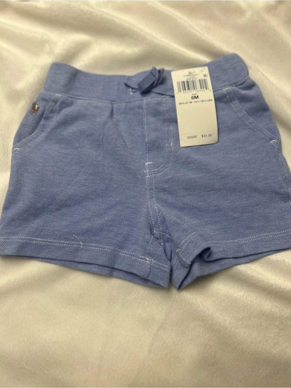 Ralph Lauren Baby Knit Shorts in Light Blue Sz 6 months NWT